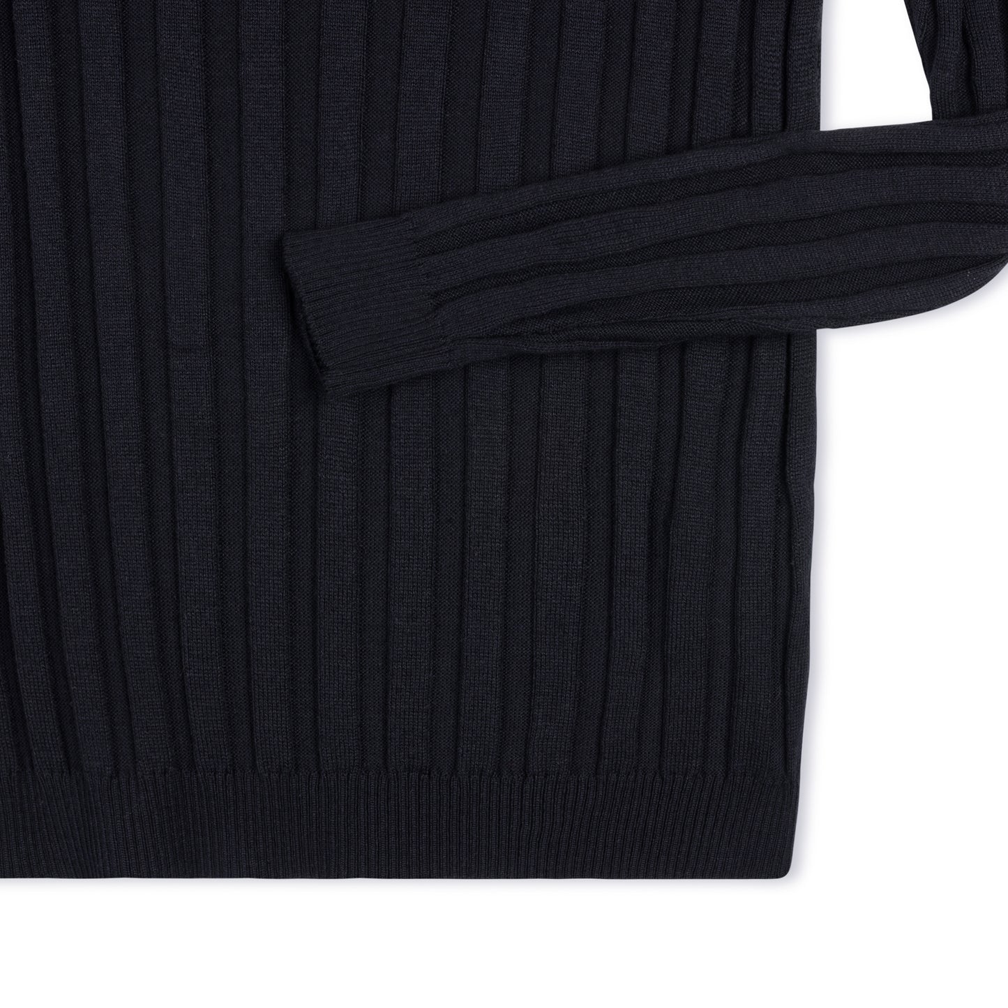 Ribbed Knit Sweater - Navy