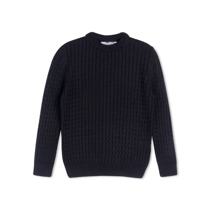 Cable Knit Sweater - Navy