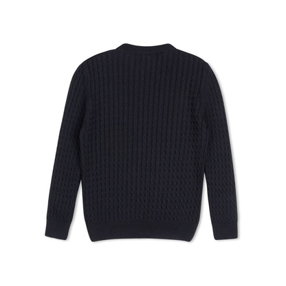 Cable Knit Sweater - Navy