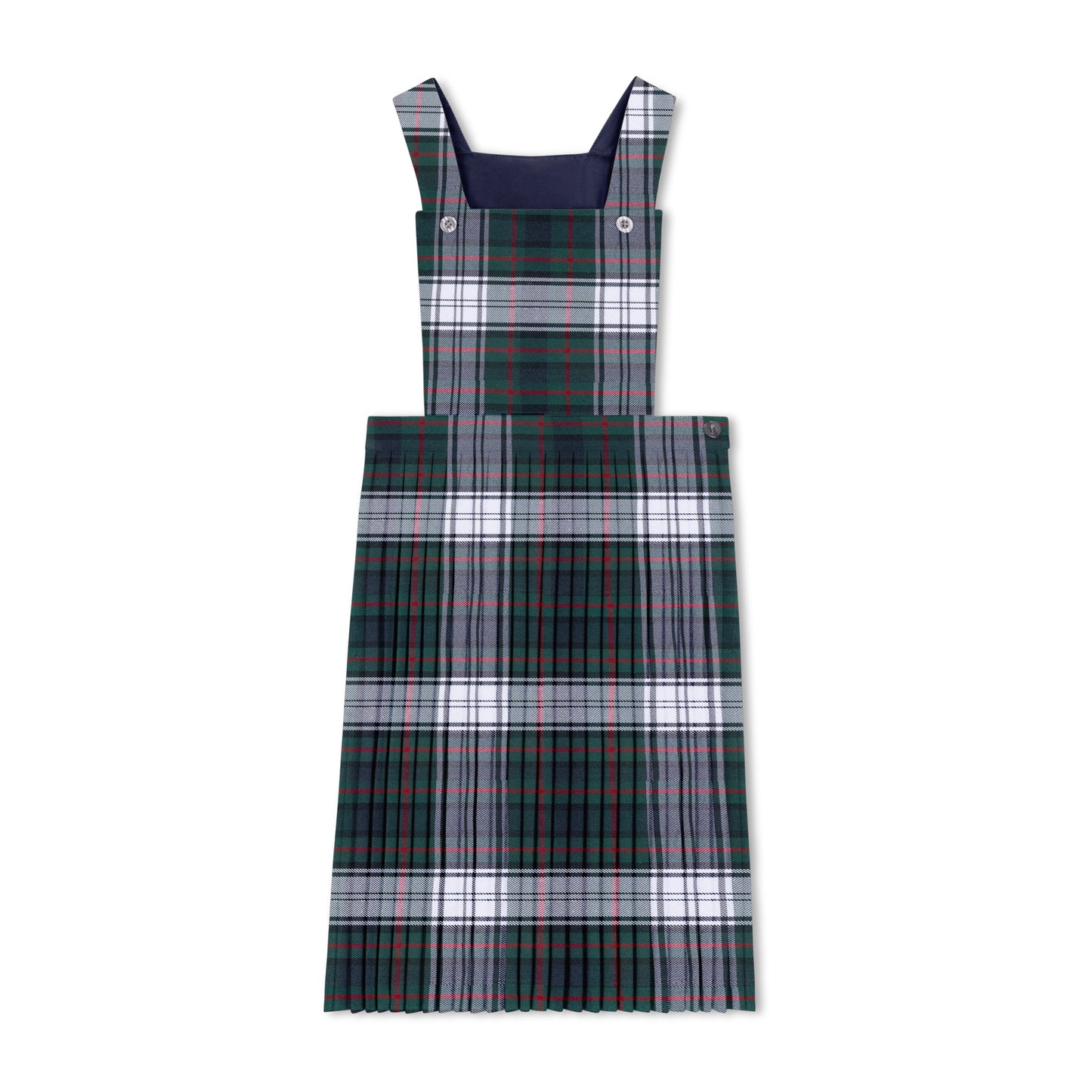 Green White Red Multi Plaid Jumper - Narrow Pleat