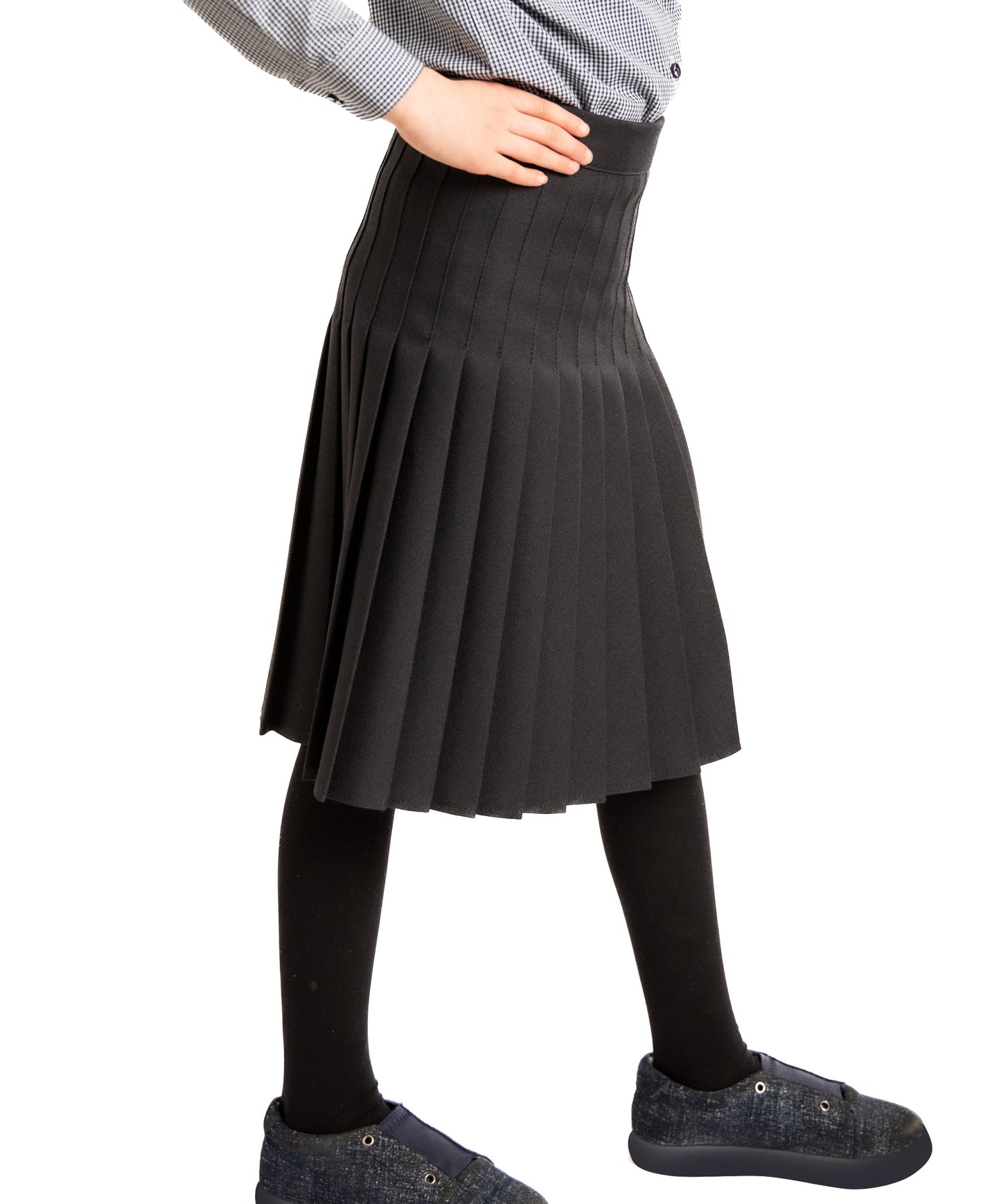 Navy Permanent Pleated Skirt - Narrow Pleats