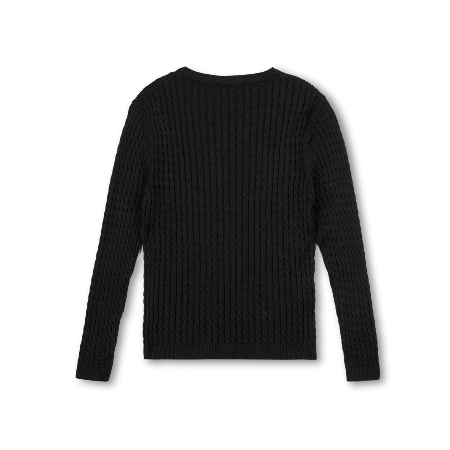 Black Cable Crew Neck Sweater