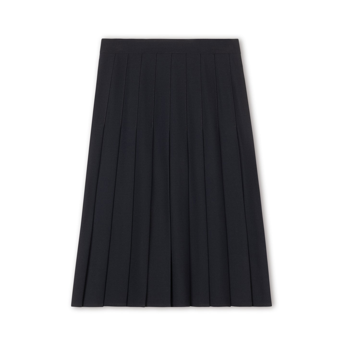 Navy Soft Skirt - Regular Pleat Width