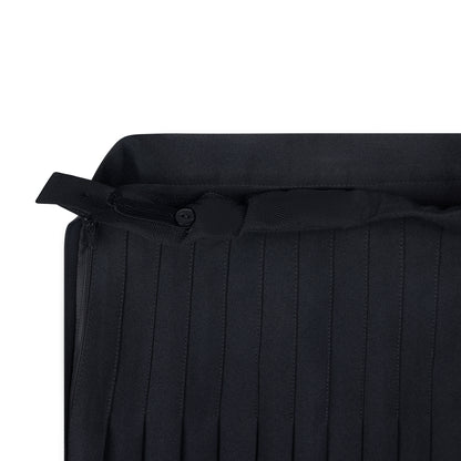 Black Permanent Pleated Skirt - Narrow Pleats