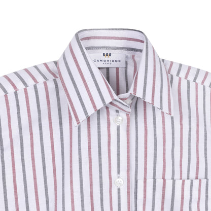 Wine Multi Striped Oxford Shirt